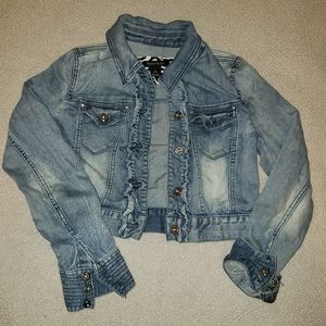 WHBM Ruffle Trim Jean Jacket